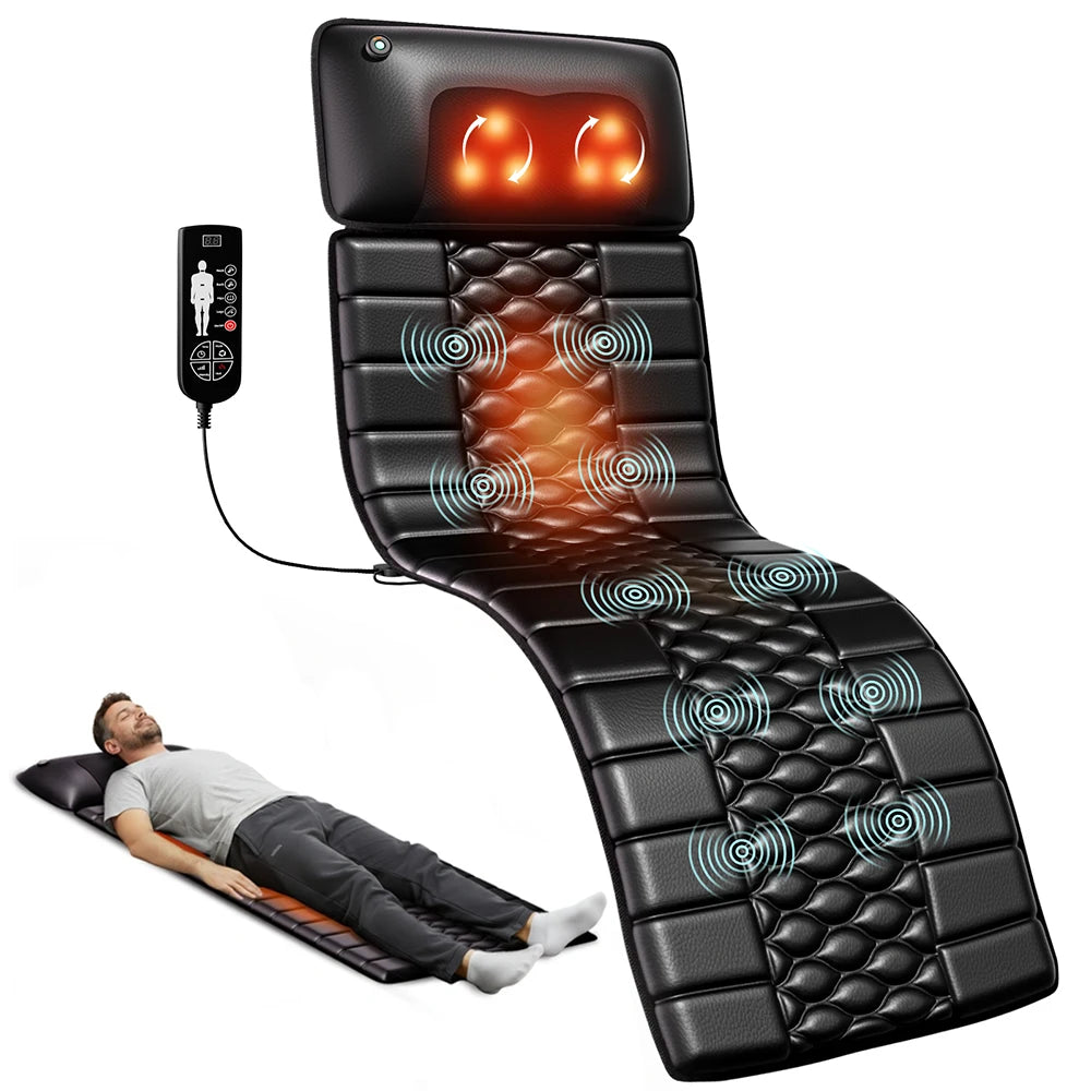 Homemassa Shiatsu Full Body Massage Mat With Heat And 10 Vibrating Motors