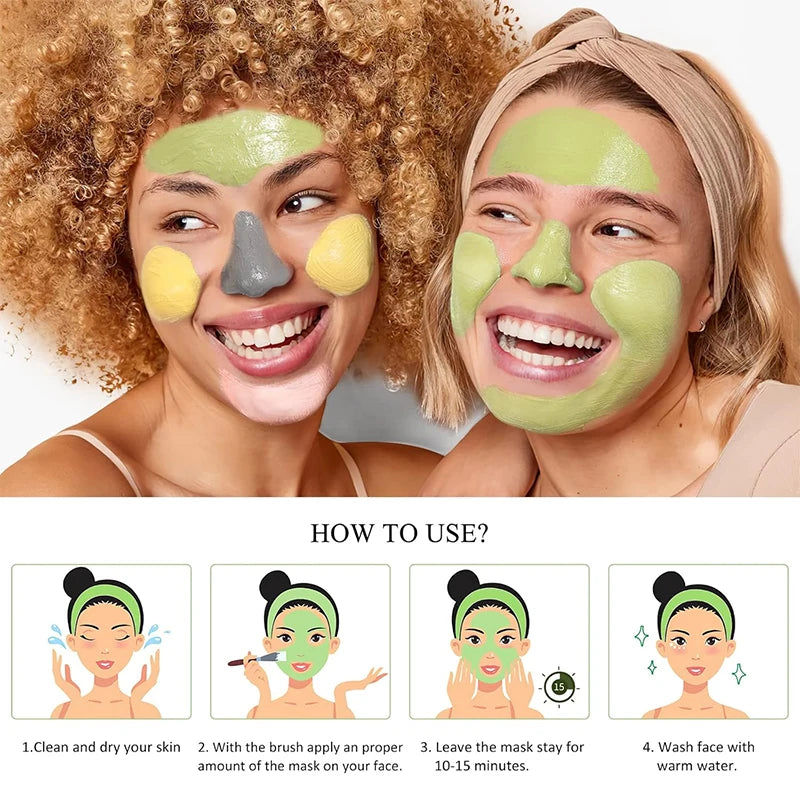 AFCARE 4 Pieces Clay Facial Mask Set Turmeric Vitamin C