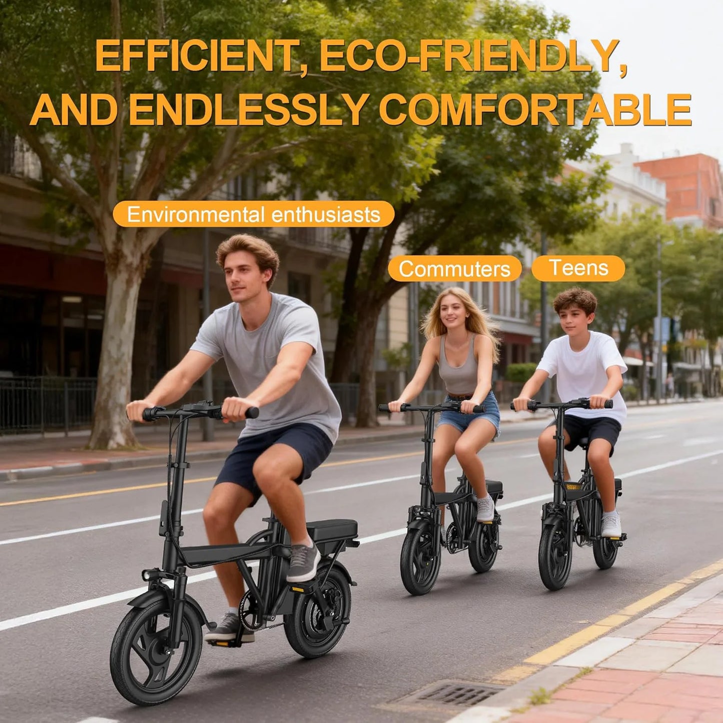Ladped Foldable Electric Bike 500W Dual Seat Long Range