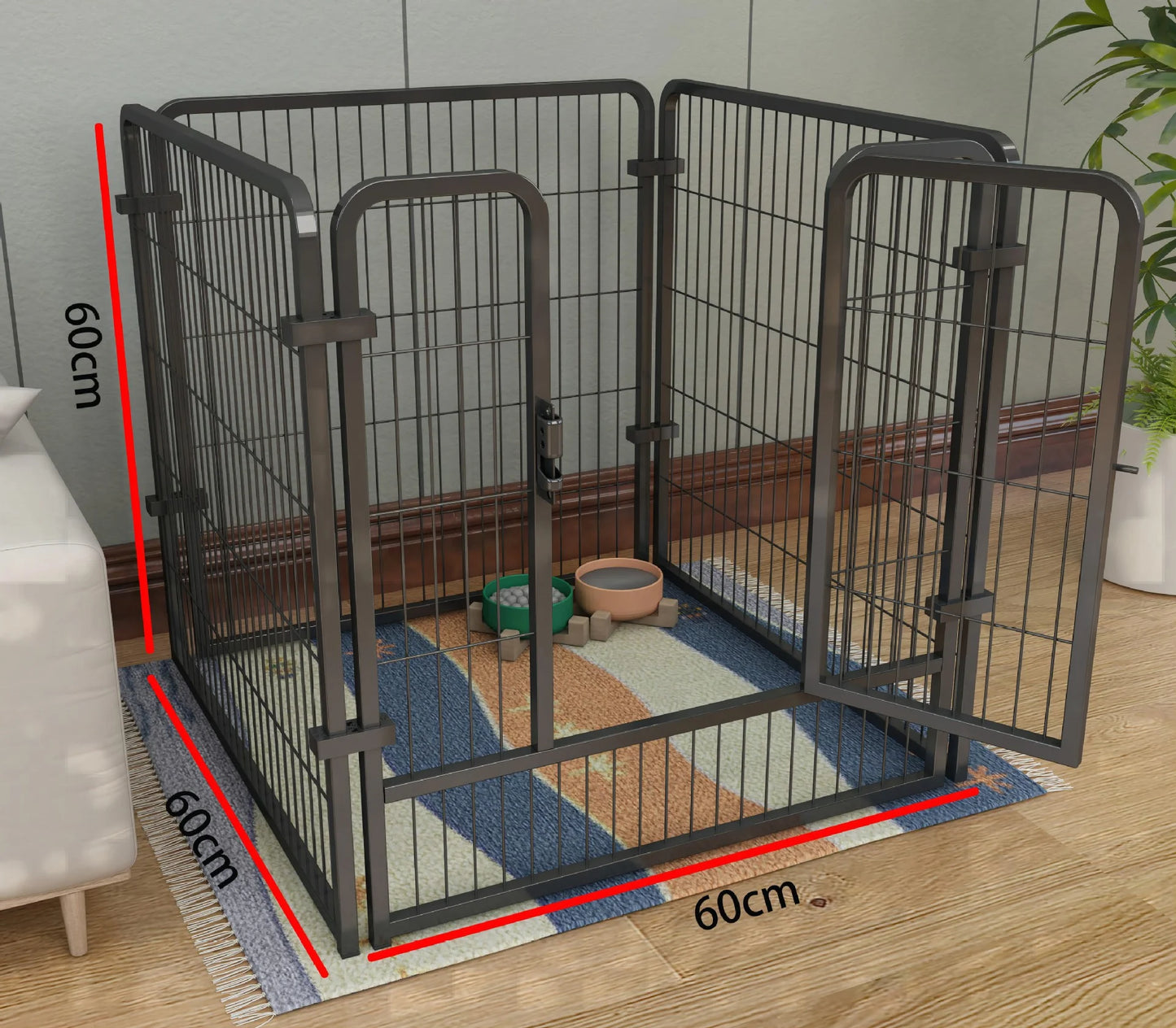 Foldable Four To Six Panels Dog Fence Playpen Heavy Duty Pet Cage