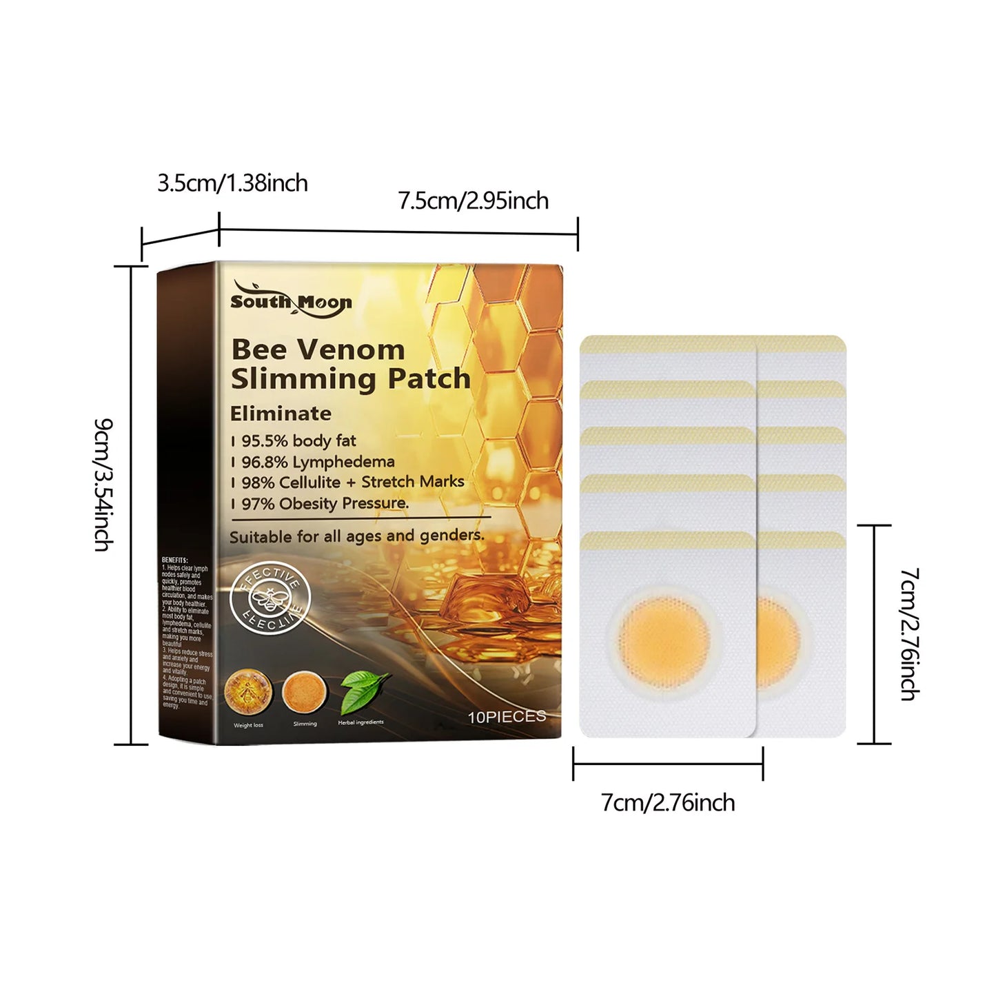 South Moon Bee Venom Body Shaping Patches For Belly Slimming Detox