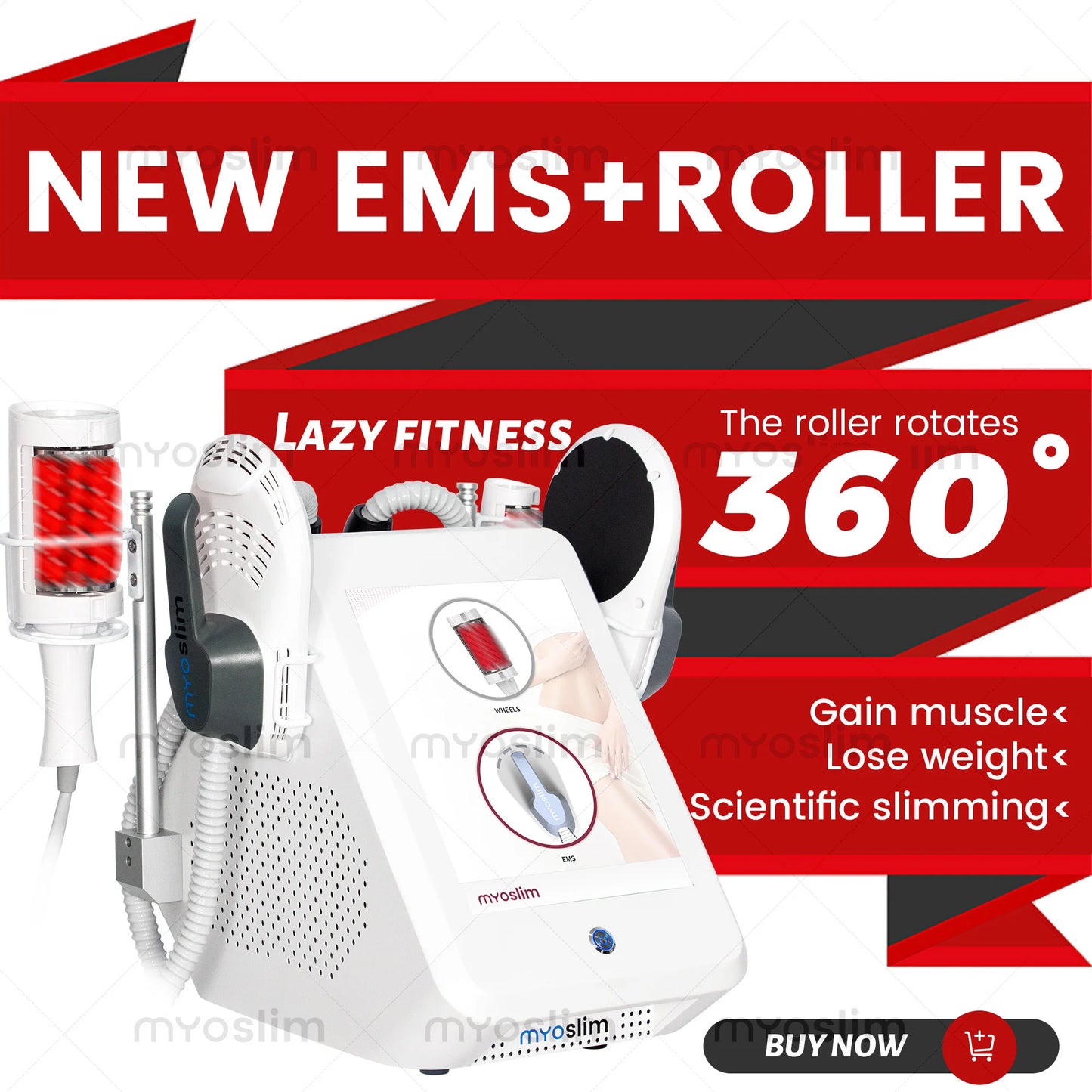 MYOSLIM EMS Vacuum Inner Ball Roller 360 Degree Cellulite Massage