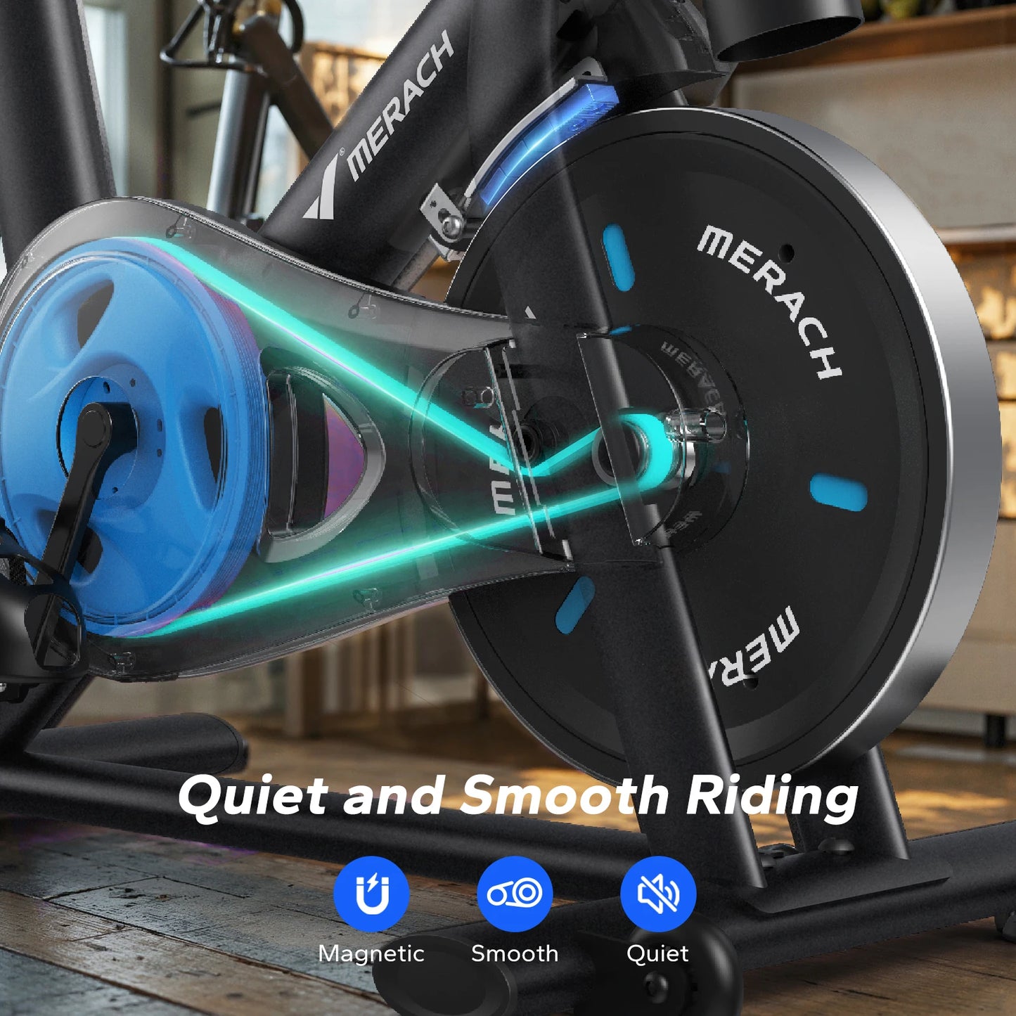 MERACH Magnetic Exercise Bike With App Low Noise Indoor Cycling