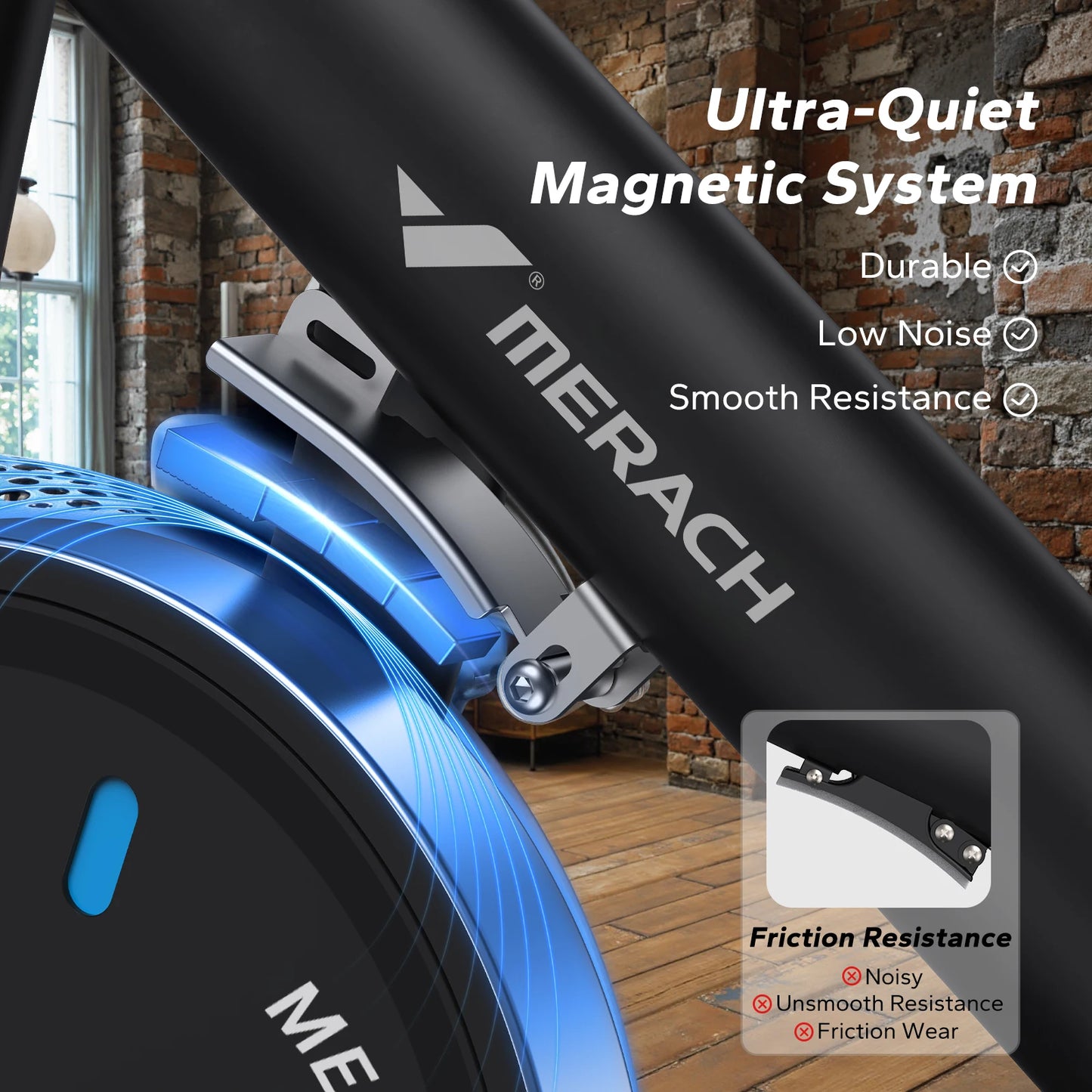 MERACH Magnetic Exercise Bike With App Low Noise Indoor Cycling
