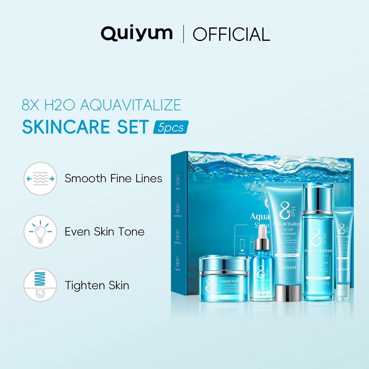 Laikou AquaVitalize 8X H2O Skincare Set 5Pcs Deep Hydration Kit