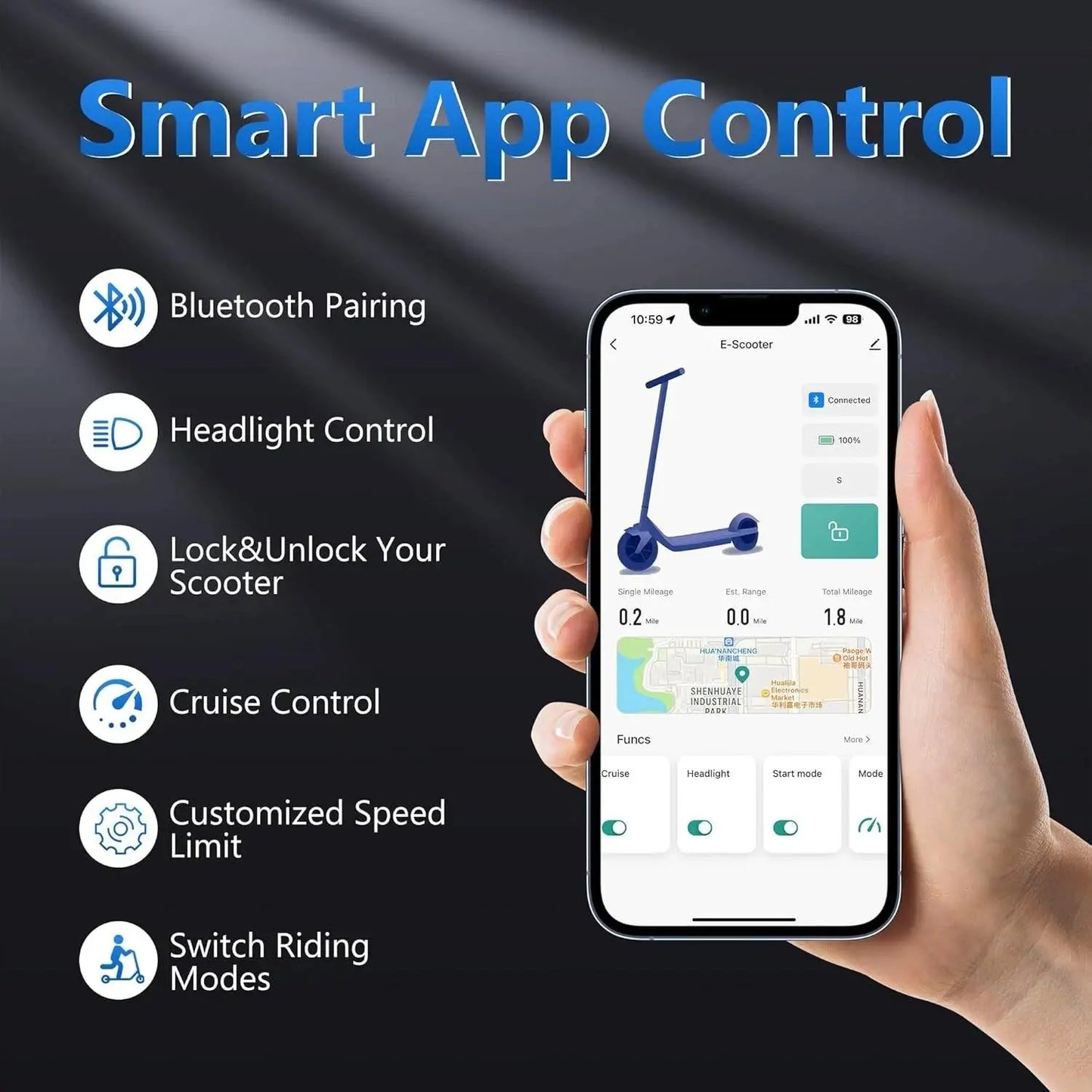 AOVOPRO ESMAX 500W Electric Scooter Unisex Foldable 40 to 60km