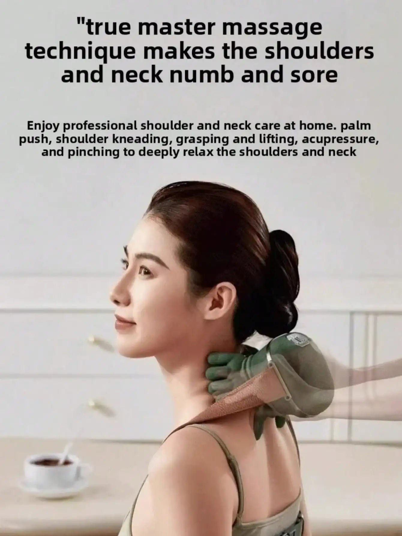 4D Shiatsu Neck And Shoulder Massager With Heat Wireless Deep Tissue