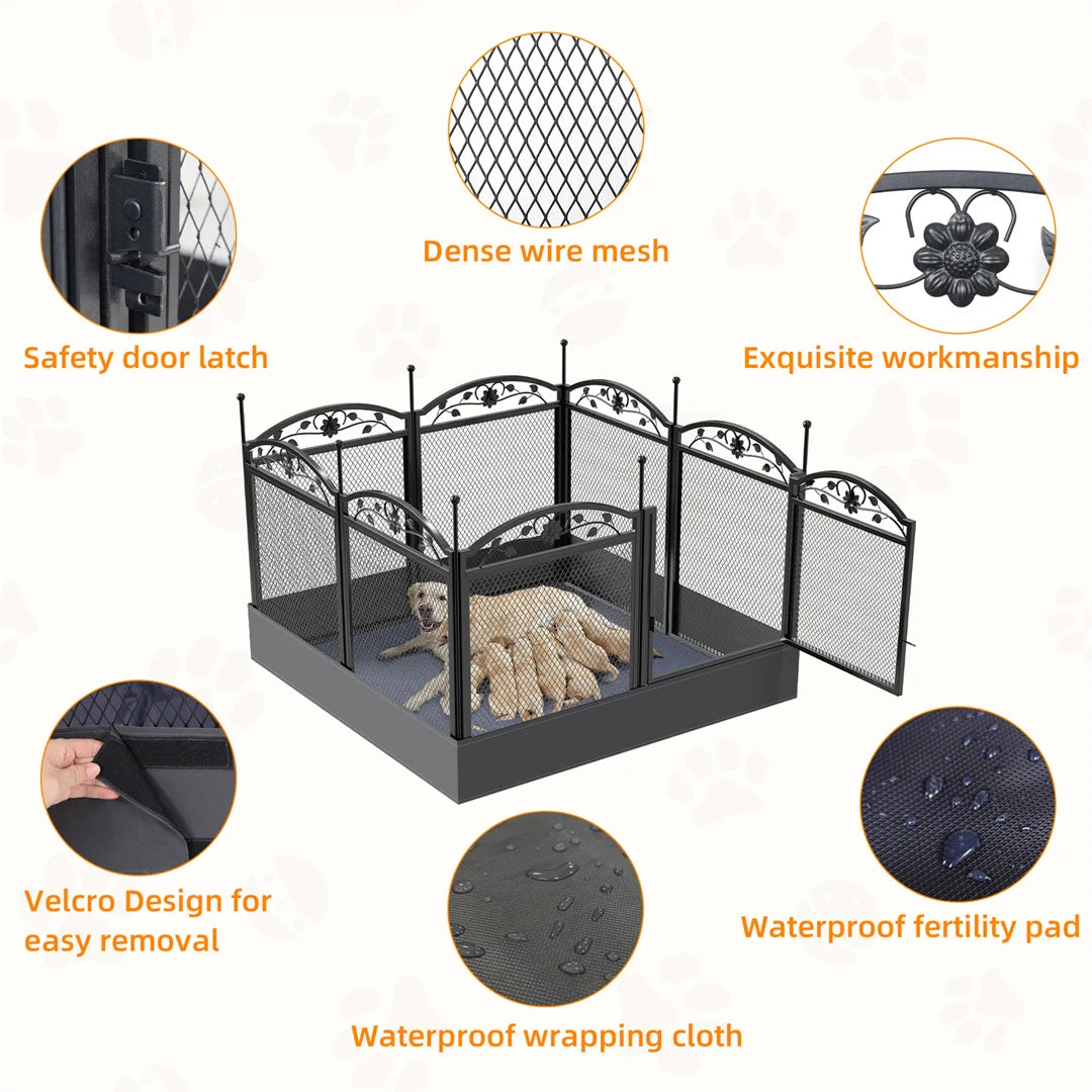 BINGOPAW Heavy Duty Dog Playpen 8 Panels For Outdoor Use