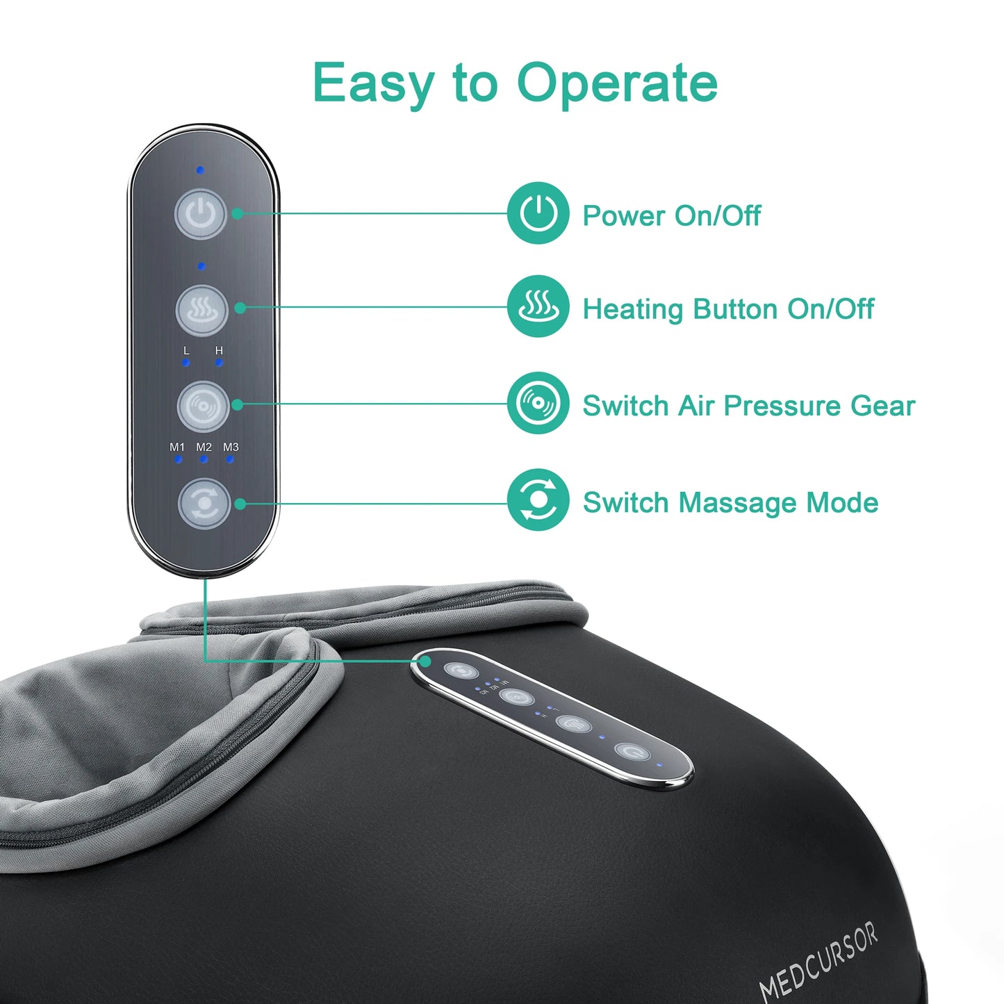 Medcursor Shiatsu Foot Massager With Heat Roller For Relief