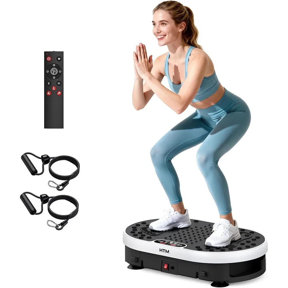 HTM Vibration Plate Exercise Machine With 120 Speed Levels And 9 Preset Programs