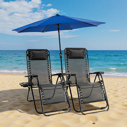 JHK Zero Gravity Portable Recliner Outdoor Lounger With Cup Holder