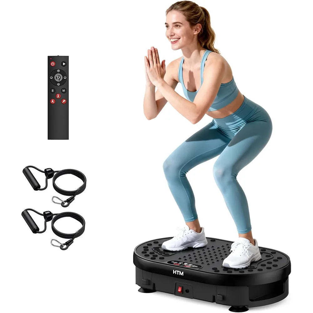 HTM Vibration Plate Exercise Machine With 120 Speed Levels And 9 Preset Programs