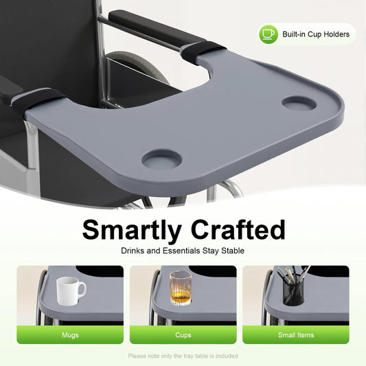 Durable Detachable Wheelchair Tray With Cup Holder For Eating