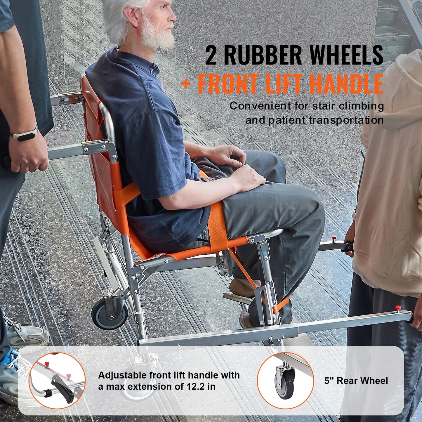 SucceBuy EMS Stair Climbing Chair Foldable Wheelchair Evacuation
