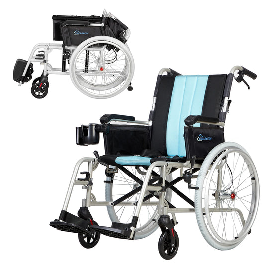 YUXIN Ultra Lightweight Wheelchair Self Propelled Foldable