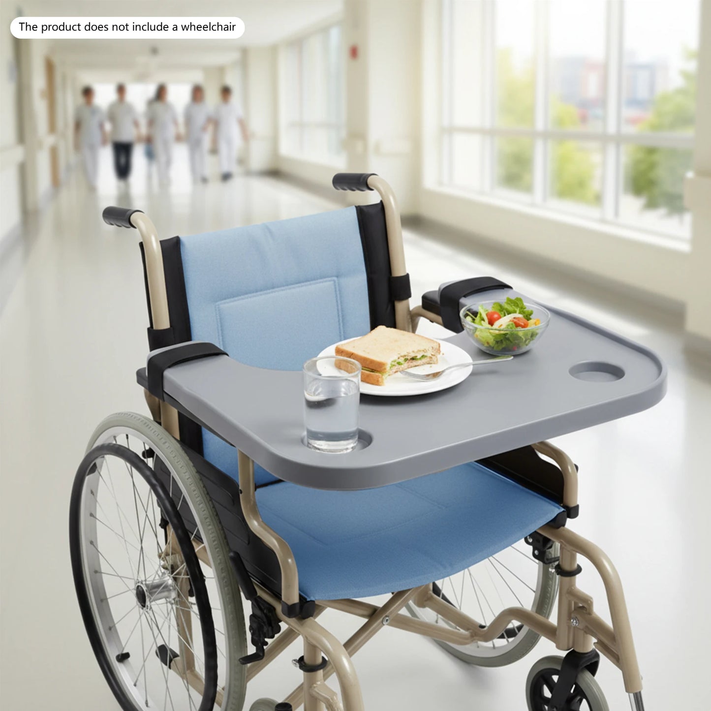 Durable Detachable Wheelchair Tray With Cup Holder For Eating