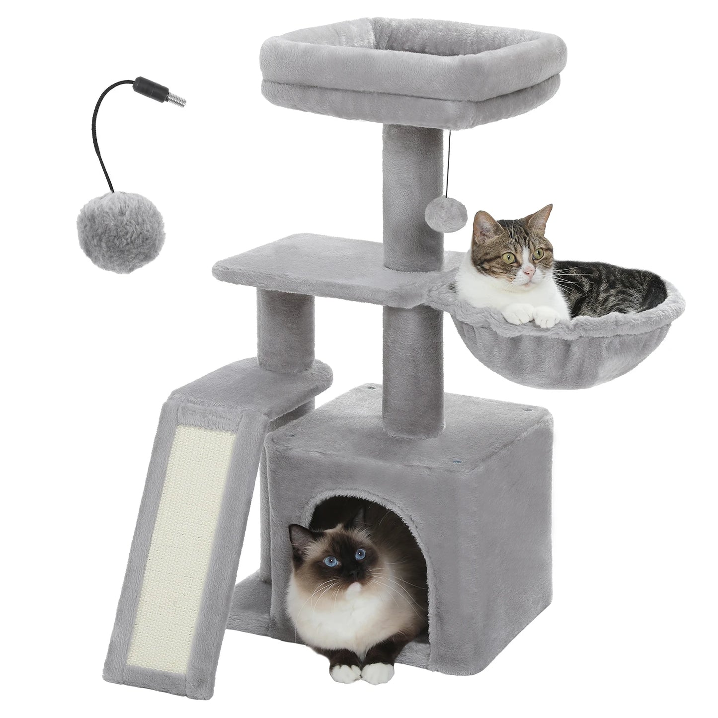 PEQULTI CN Cat Tree Tower With Natural Indoor Sisal Scratching Post And Condo