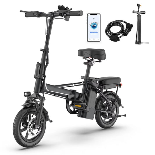 AOVOPRO Foldable Ebike 500W 48V Long Range Electric Bicycle