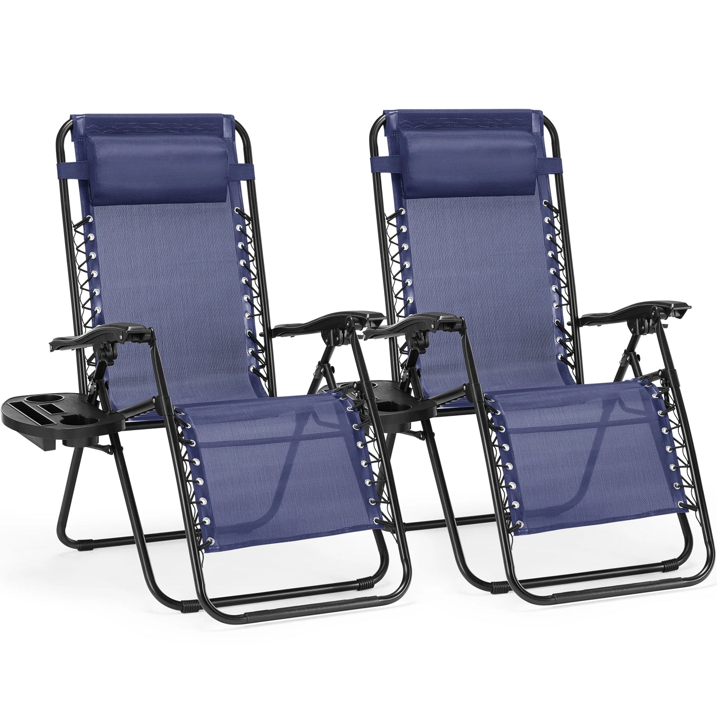 JHK Zero Gravity Portable Recliner Outdoor Lounger With Cup Holder