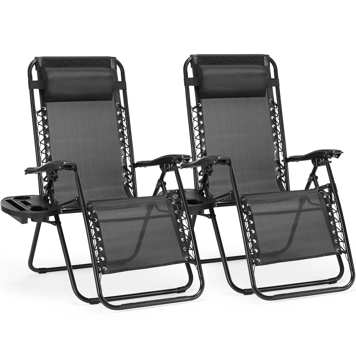 JHK Zero Gravity Portable Recliner Outdoor Lounger With Cup Holder