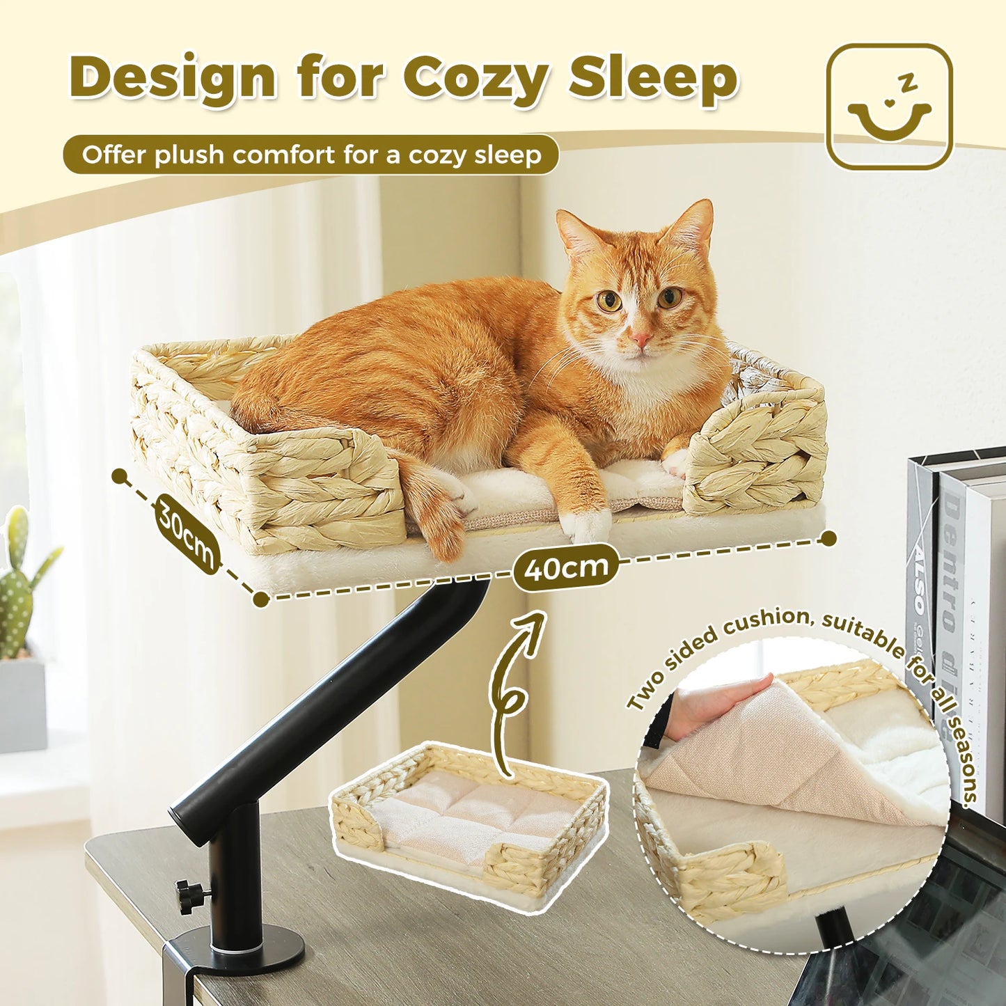 PAWZ Road Cat Desk Bed 360 Degree Rotatable Stand For Indoor Cats