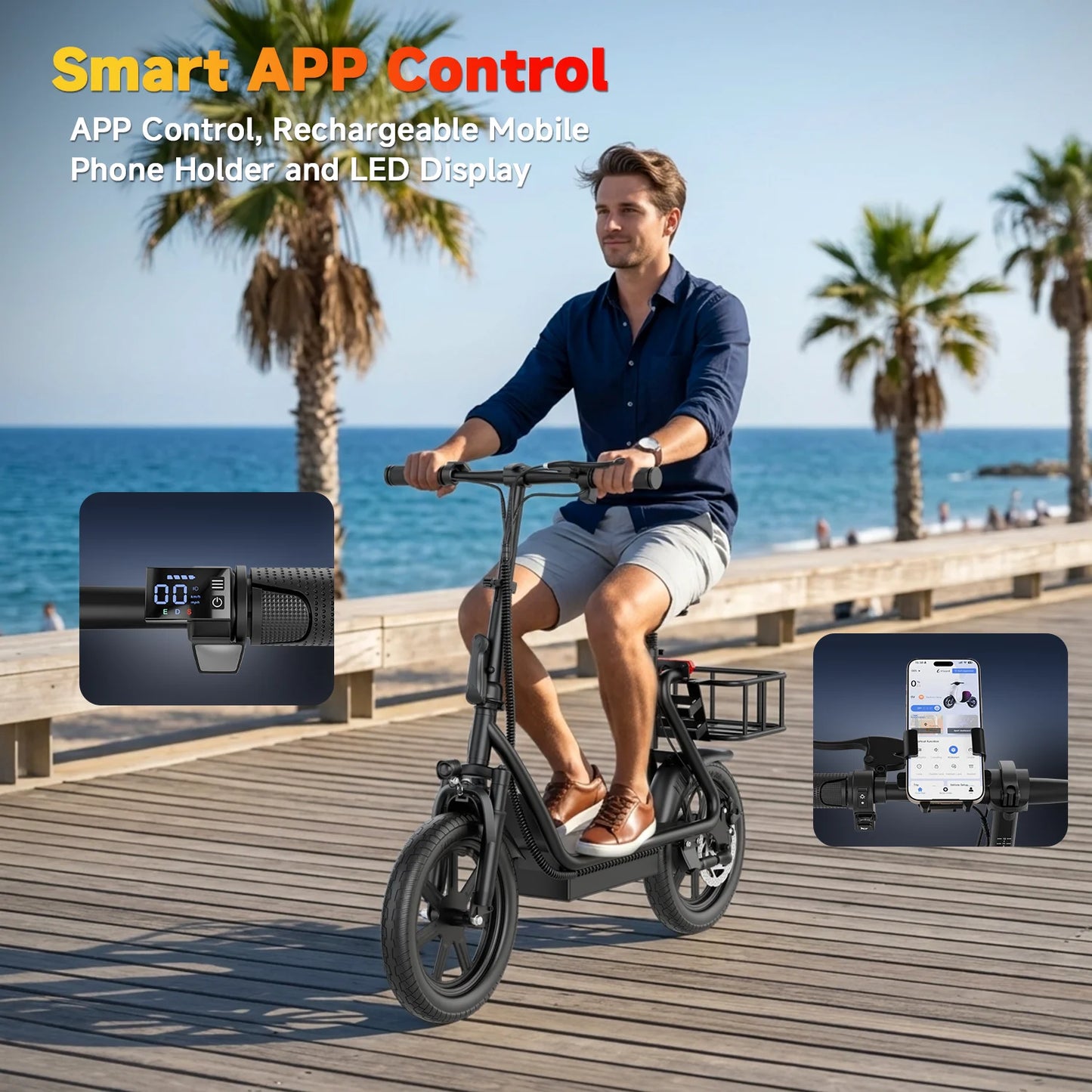 Electric Scooter For Adults 500W Motor 28 Mile Range Folding