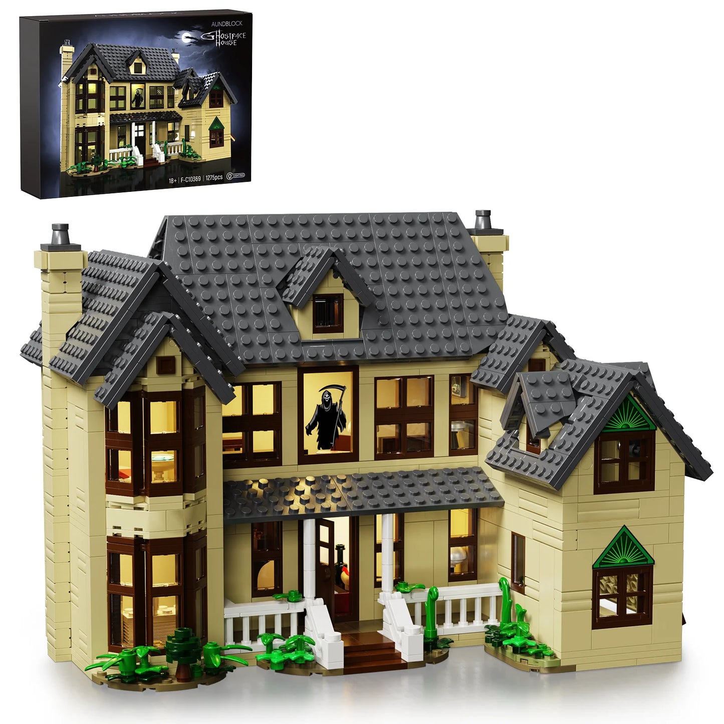 Horror House Building Block Set Haunted House Model for Halloween Decor
