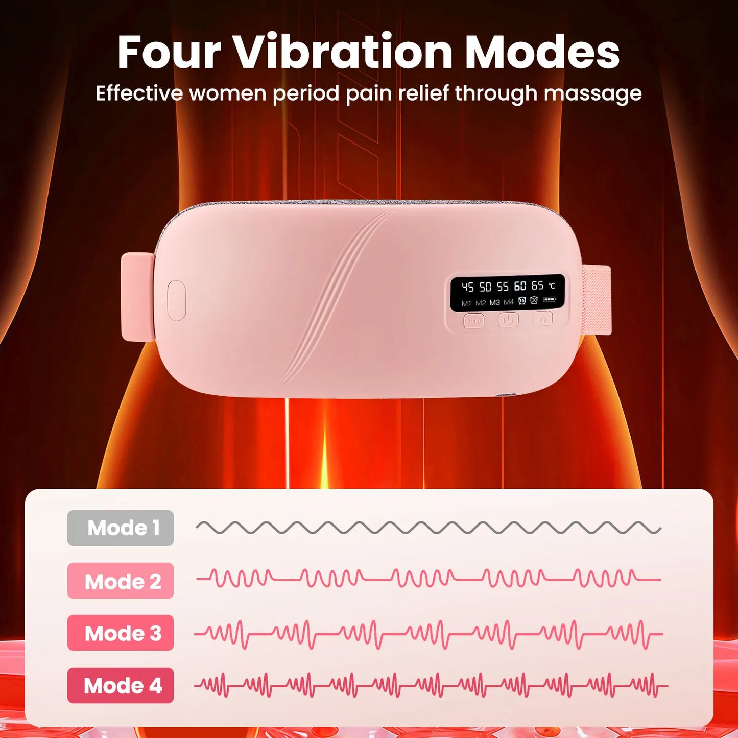 PASTSKY Waist Massage Belt Five Modes Heating And Vibration For Menstrual Cramps