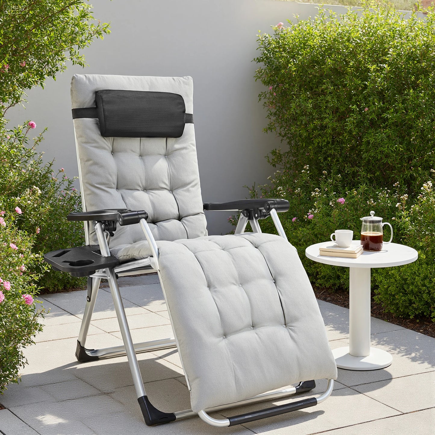 JHK Zero Gravity Portable Recliner Outdoor Lounger With Cup Holder