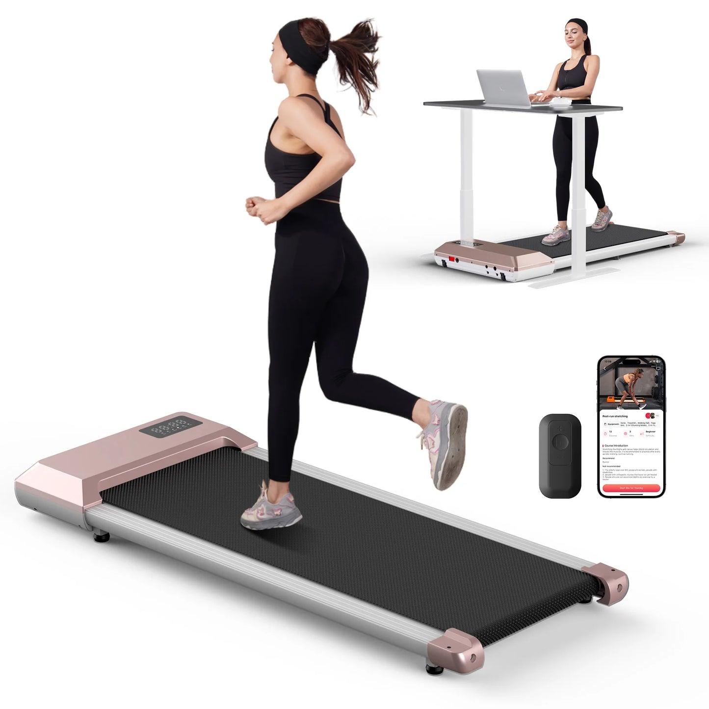 Superun Treadmill 300Lb Capacity Home 2In1 Walking Running