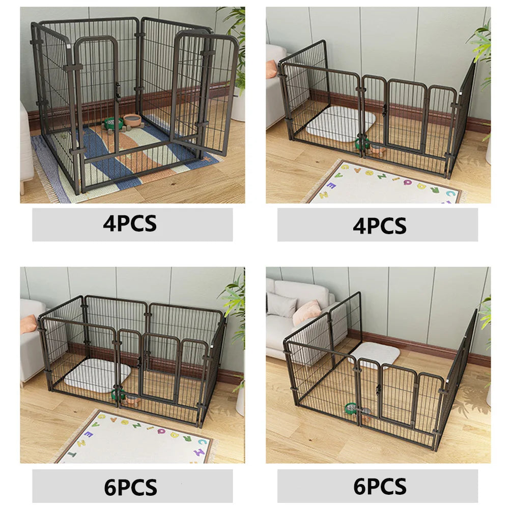 Foldable Four To Six Panels Dog Fence Playpen Heavy Duty Pet Cage