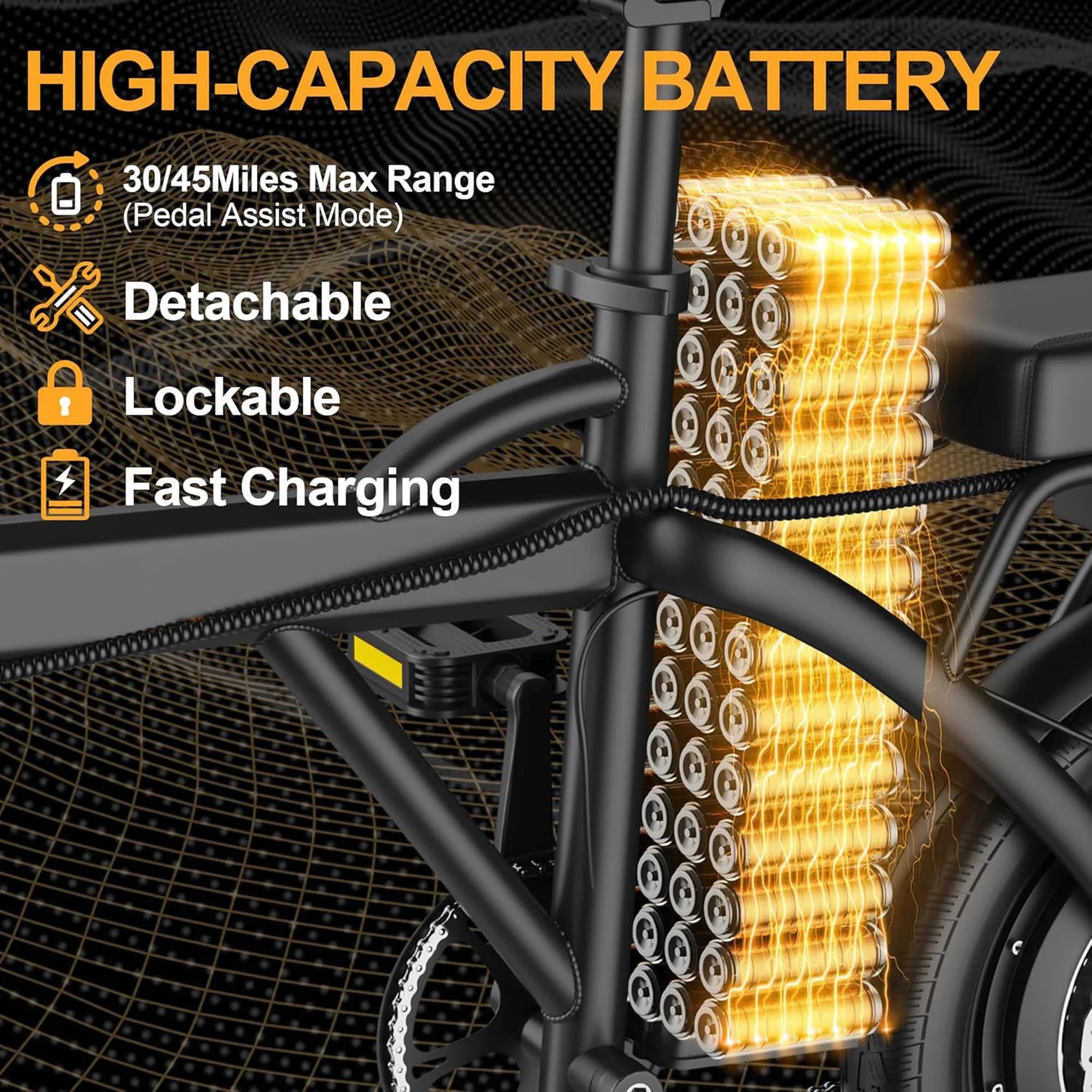 Ladped Foldable Electric Bike 500W 48V Two Seat Max Speed