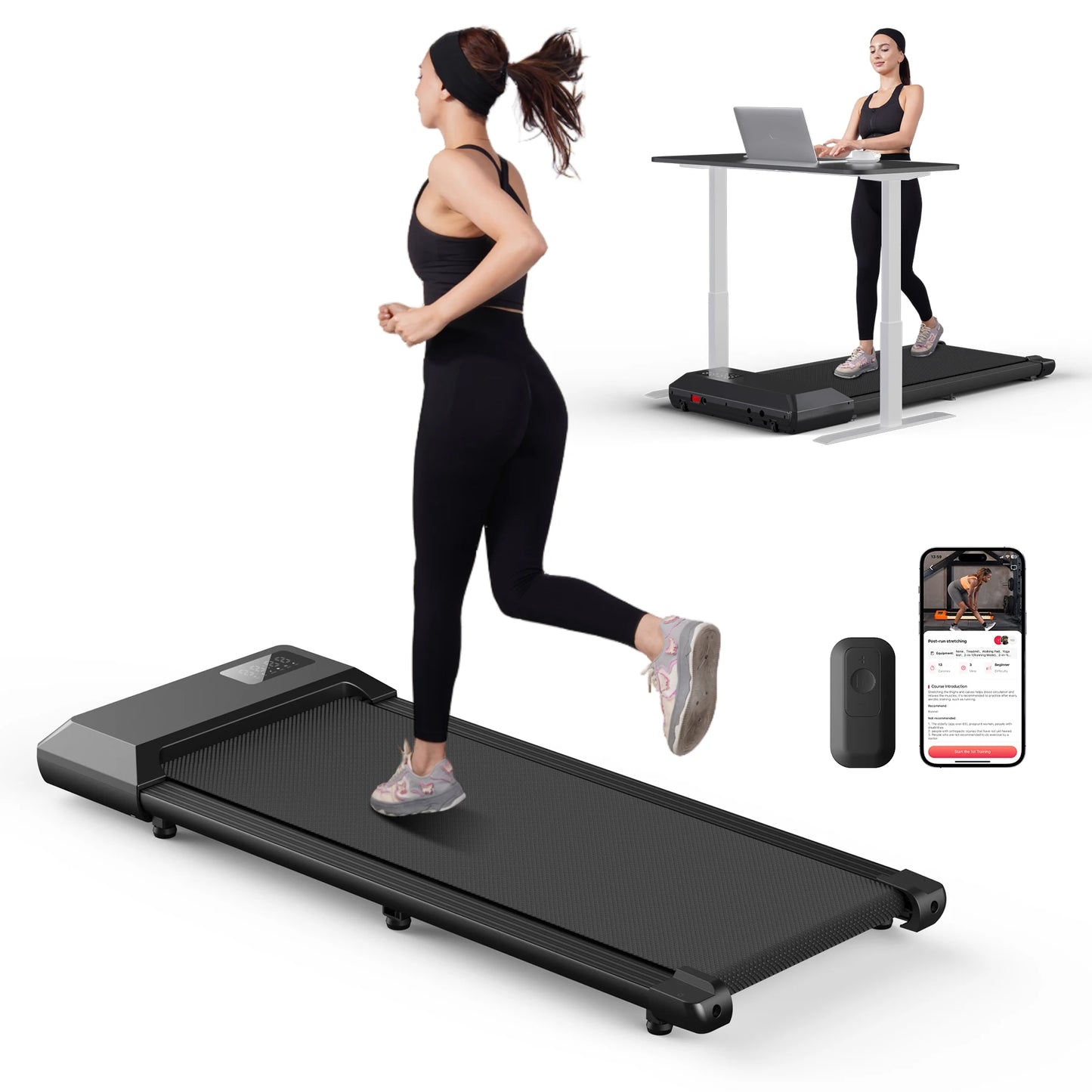 Superun Treadmill 300Lb Capacity Home 2In1 Walking Running