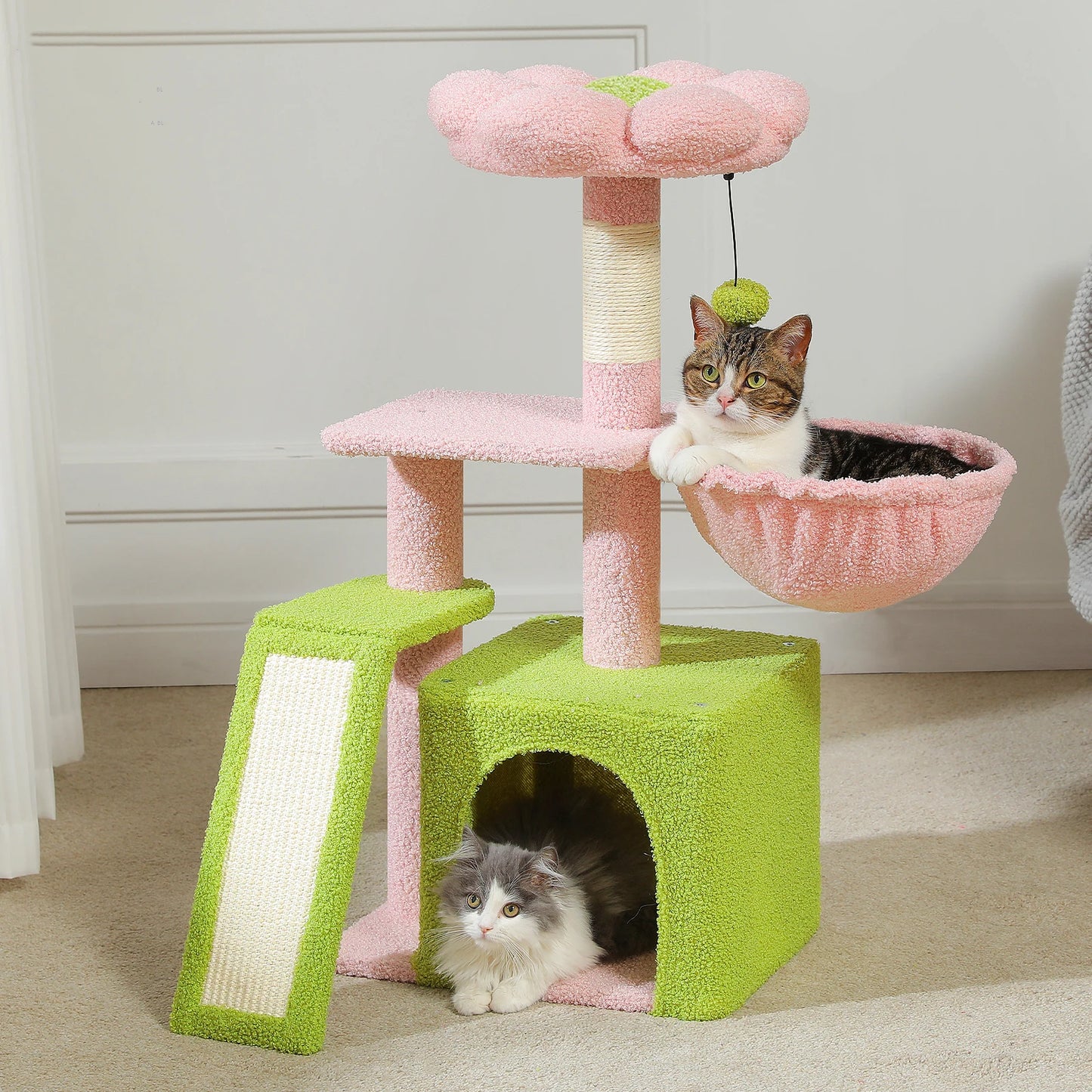PEQULTI CN Cat Tree Tower With Natural Indoor Sisal Scratching Post And Condo
