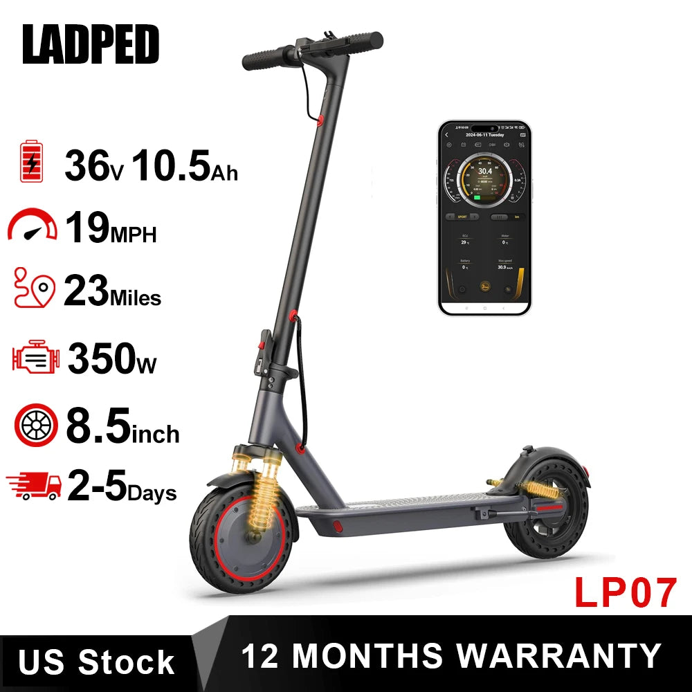 Ladped LP07 Electric Scooter 350W 19MPH Dual Suspension 23 Miles