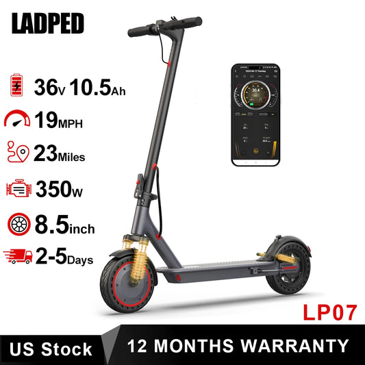 Ladped LP07 Electric Scooter 350W 19MPH Dual Suspension 23 Miles