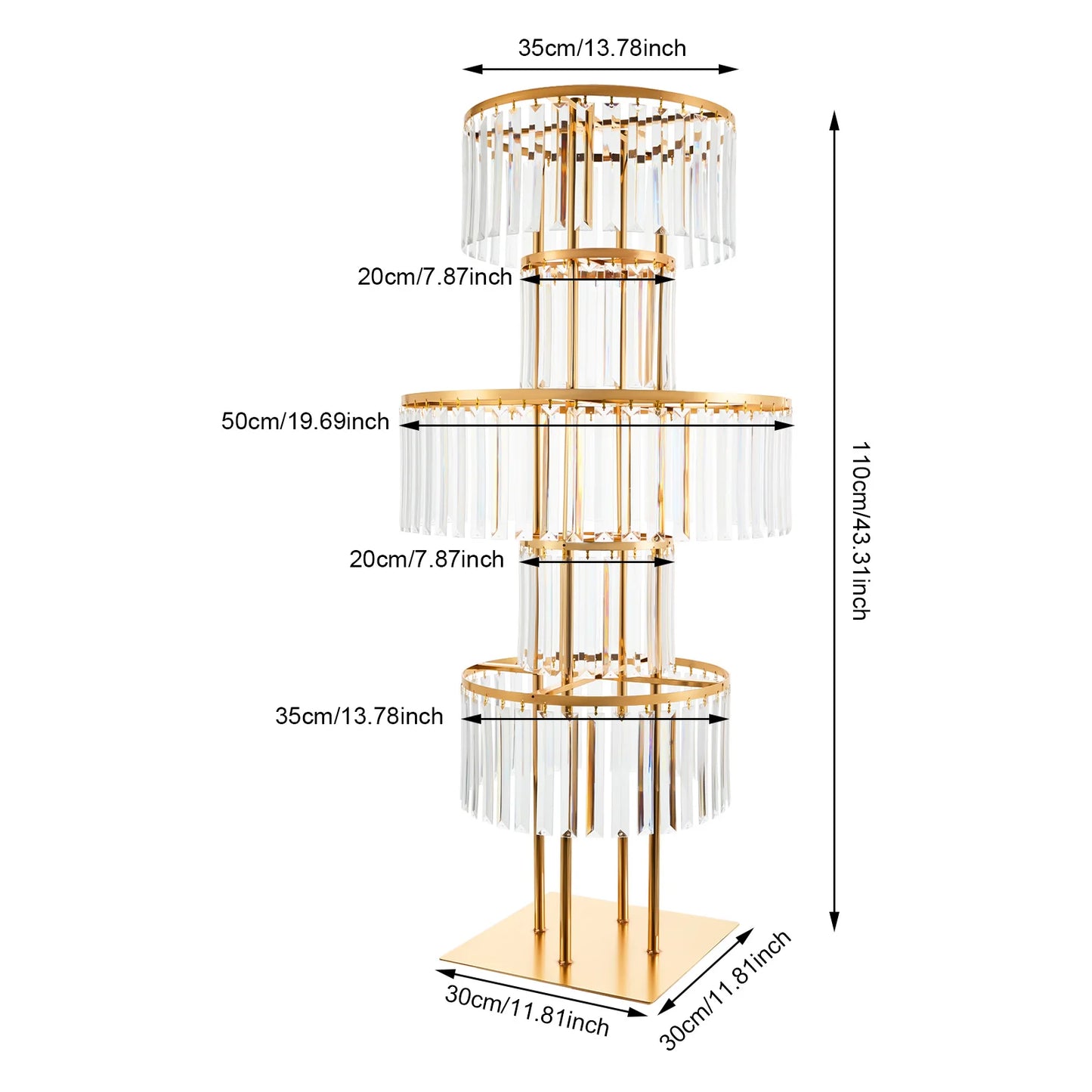 Five Tier Round Flower Stand For Wedding Centerpieces Acrylic