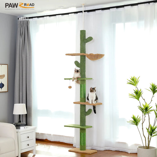 PAWZ Road Cat Tree Five Tier Floor to Ceiling Climbing