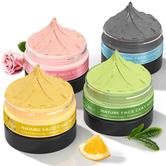 AFCARE 4 Pieces Clay Facial Mask Set Turmeric Vitamin C
