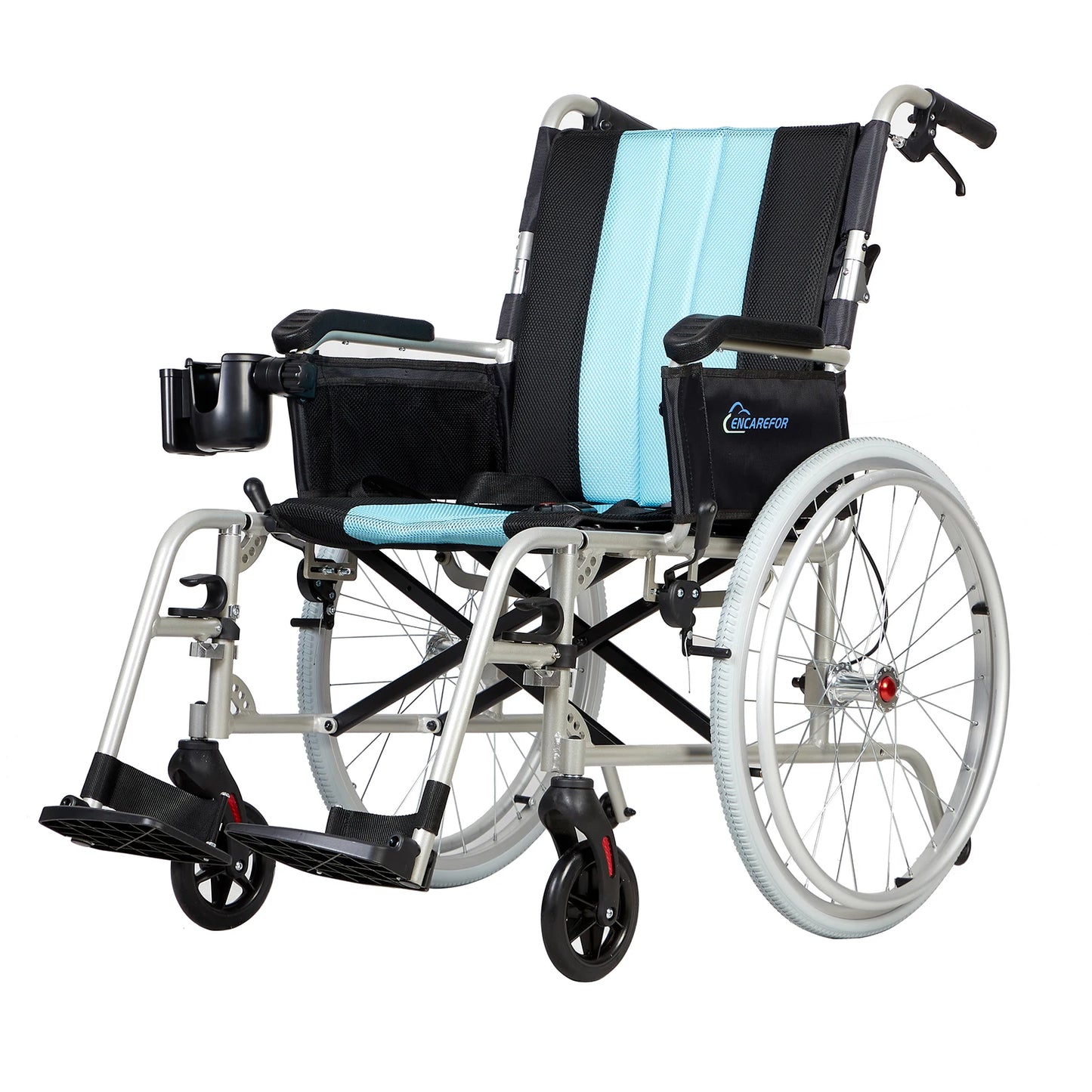 YUXIN Ultra Lightweight Wheelchair Self Propelled Foldable