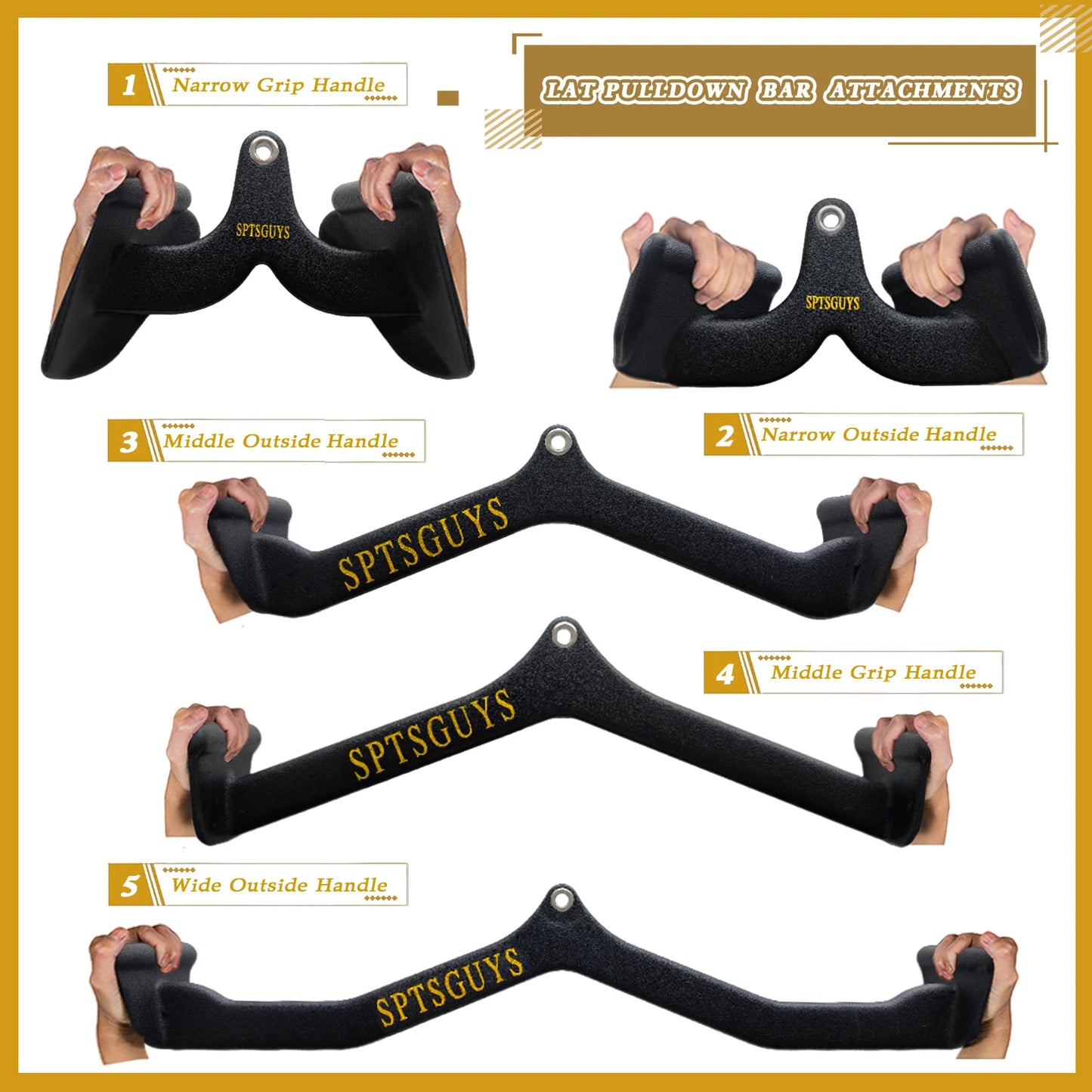 MARSAFIT Lat Pulldown Bar For Cable Pulley System Back Tricep