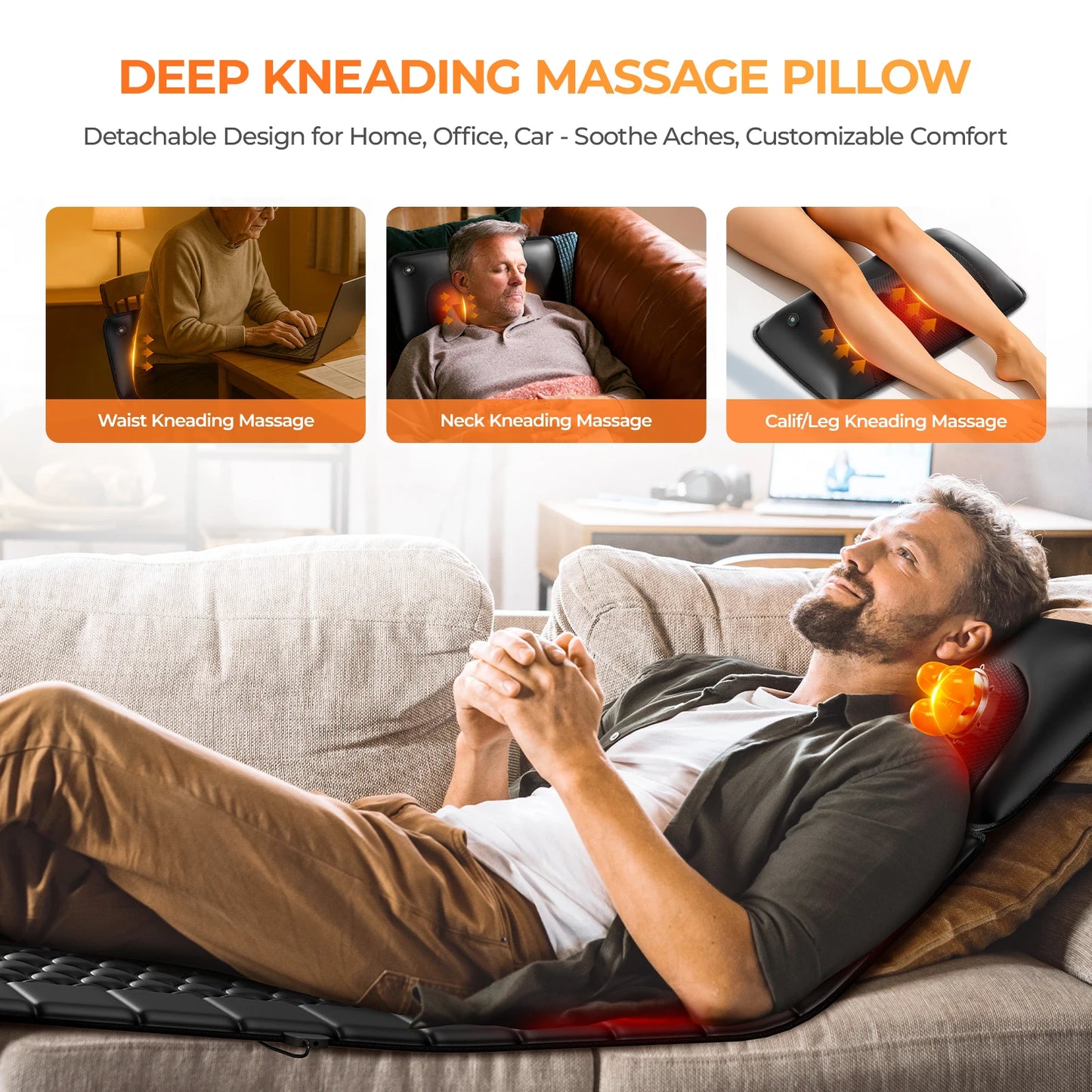 Homemassa Shiatsu Full Body Massage Mat With Heat And 10 Vibrating Motors