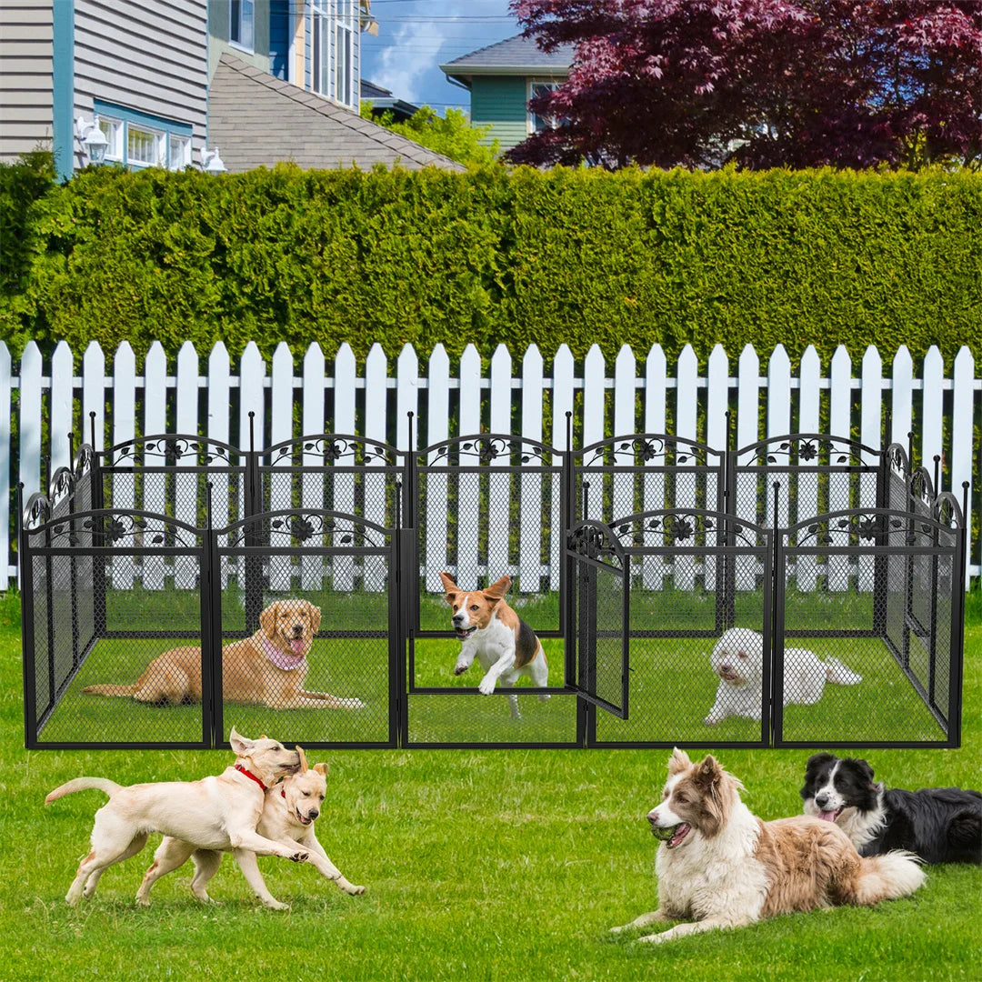 BINGOPAW Heavy Duty Dog Playpen 8 Panels For Outdoor Use