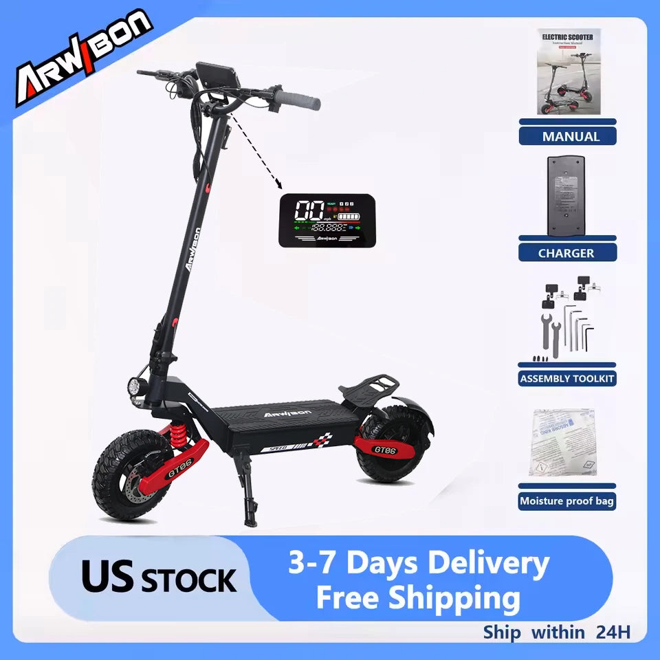 Arwibon GT06 1200W Foldable E Scooter For Adults Off Road