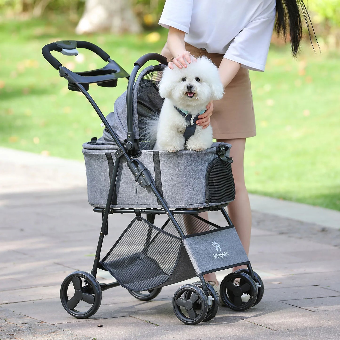 3in1 Pet Stroller With Removable Carrier For Dogs And Cats
