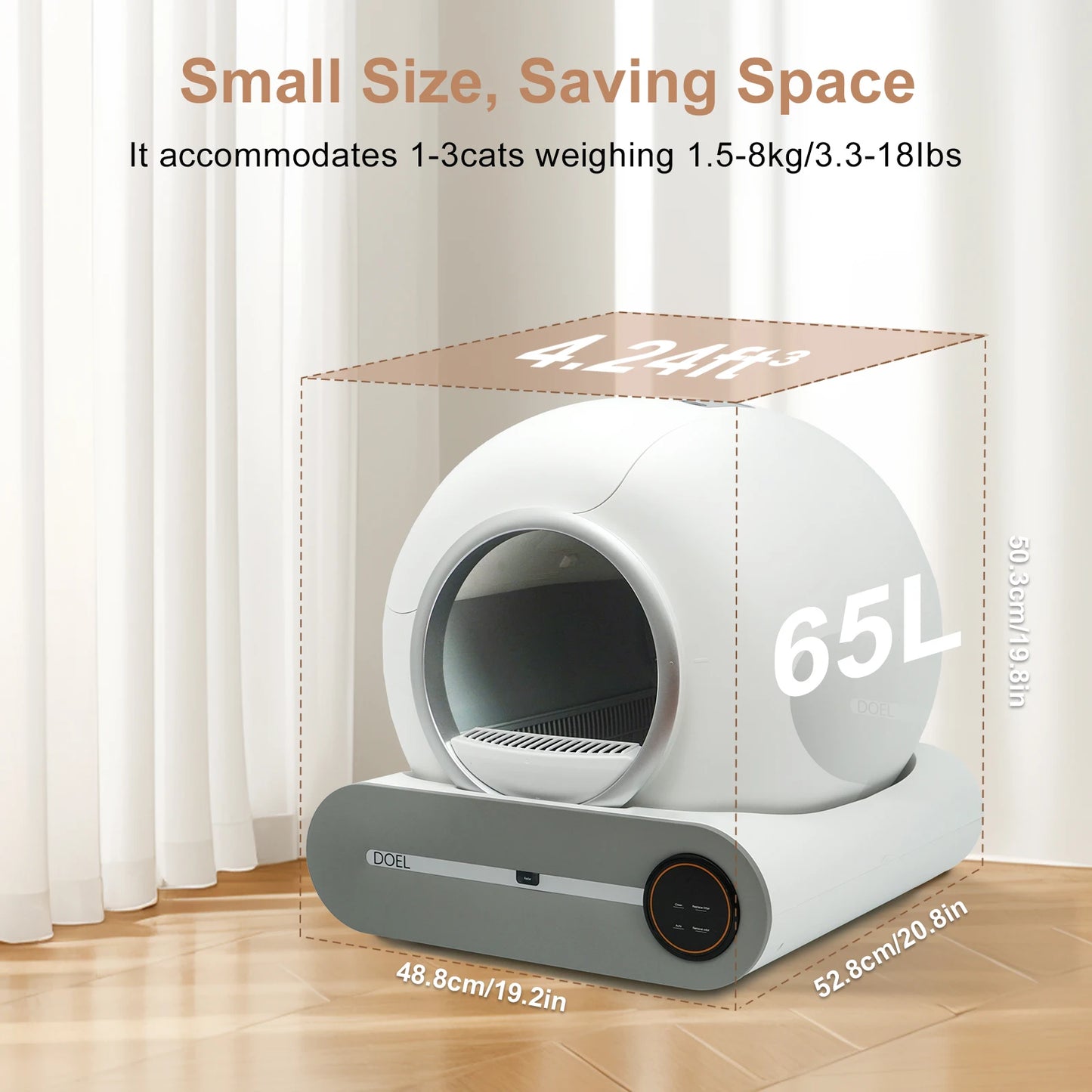DOEL Self Cleaning Cat Litter Box With App Control WiFi