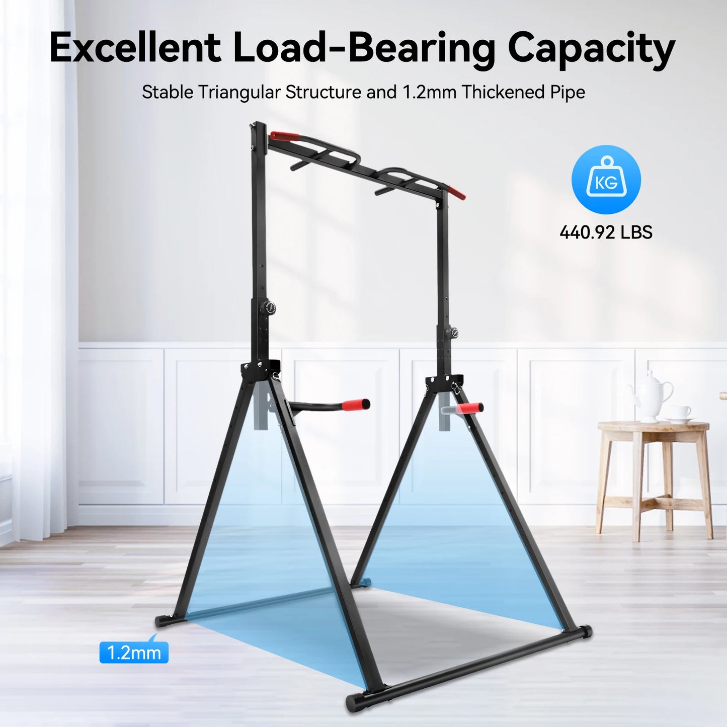 Adjustable Foldable Pull Up Bar For Home Gym 200 Kg