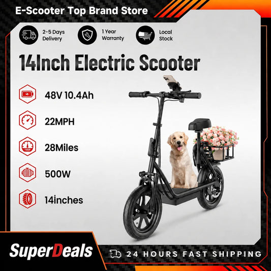 Electric Scooter For Adults 500W Motor 28 Mile Range Folding