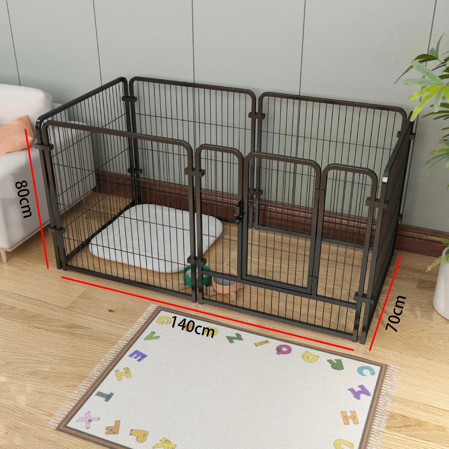 Foldable Four To Six Panels Dog Fence Playpen Heavy Duty Pet Cage