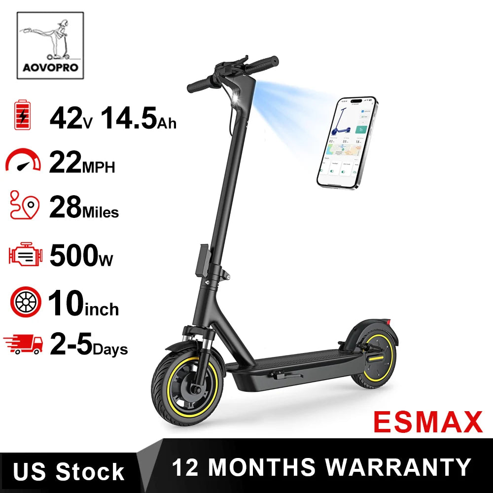 AOVOPRO ESMAX 500W Electric Scooter Unisex Foldable 40 to 60km